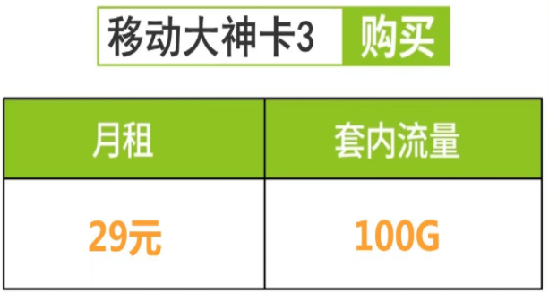 移動流量卡有哪些便宜好用的套餐？移動大神卡29元包100G流量是真的嗎？