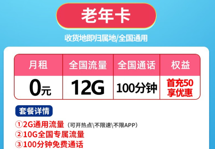 有沒有0月租的流量卡？聯(lián)通老年卡、親情卡0月租有流量包免費(fèi)通話